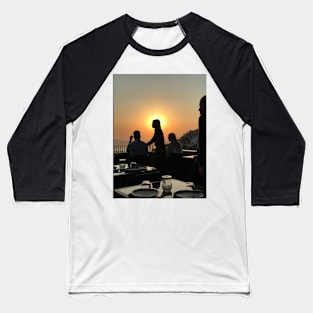 Santorini Sunset from a Restaurant Baseball T-Shirt